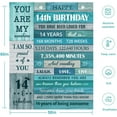 thumbnail image 5 of Birthday Gifts for 14 Year Old Girls, 14 Year Old Girl Birthday Gifts, Happy 14th Bithday Blanket for Girls, 14 Year Old Girl Gift Ideas, Best 14th Girl Birthday Gifts Blanket 60"x50", 5 of 6
