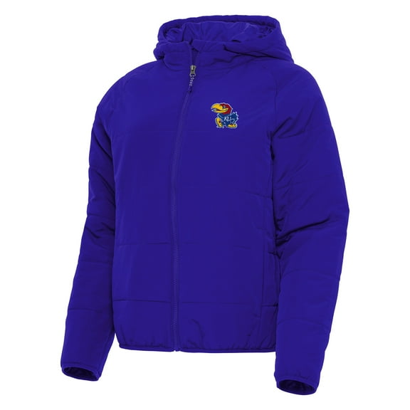 Women's Antigua Royal Kansas Jayhawks Universe Full-Zip Puffer Jacket