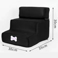 thumbnail image 4 of HEVIRGO Small Dog Cats Pet Foldable 3 Steps Stair, Removable Non-slip Ramp Climbing Detachable Bed Ladder, Pet Storage Stepper for High Beds Sofa, 4 of 10