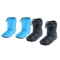 thumbnail image 1 of 2 Par Botas de Térmicos de Plumón Calcetines Cortos de Invierno para Hombre Mujer Acampada Escalada ejercicio Libre Negro M + Azul M Cola Zapatillas blancas suaves, 1 of 8