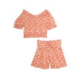thumbnail image 2 of Wonder Nation Girls Short Sleeve Smocked Top & Short Outfit Set, Sizes 4-18 & Plus, 2 of 6