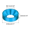 thumbnail image 2 of 20pcs M8 Counterbore Washers, 18mm/0.71inch Anodized Aluminum Alloy, Head Gaskets for Screw RC, Light Blue, 2 of 6