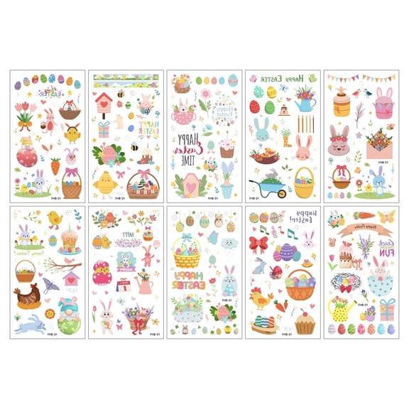 2026 Easter Stickers, 1 Set Cute Easter Stickers, Water Bottle Stickers Waterproof Phone Skateboard Laptop Stickers, Sticker Packs for Girls Boys