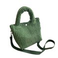 thumbnail image 1 of Bolso de hombro de pana para mujer, bandolera de color liso con correa ajustable y asa superior para desplazamientos diarios por la calle., 1 of 8