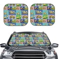thumbnail image 2 of Kll Construction Machinery Windshield Sun Shade 2-Piece Foldable Car Front Window Sunshade For Most Sedans Suv Truck - Auto Sun Blocker Visor Protector Blocks Max Uv Rays - Medium, 2 of 7
