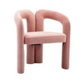 thumbnail image 4 of Velvet Dining Chairs Set of 2,Upholstered Accent Chair with Sturdy Legs and Curved Back,Comfy Side Chair Leisure Arm Chair for Kitchen, Dining Room, Living Room, Bedroom,Pink, 4 of 9