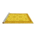 thumbnail image 2 of Ahgly Company Machine Washable Indoor Round Oriental Yellow Traditional Area Rugs, 4' Round, 2 of 4