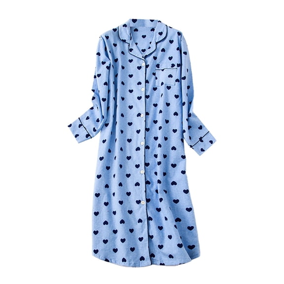 Nightgown for Women Autumn and Winter Cotton Oversize Pajamas and Home Wear