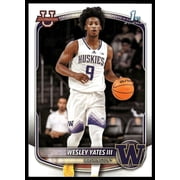 2025-26 Bowman #BPP-43 Wesley Yates III Prospects Basketball Card Washington Huskies NBA BASKETBALL Trading Card