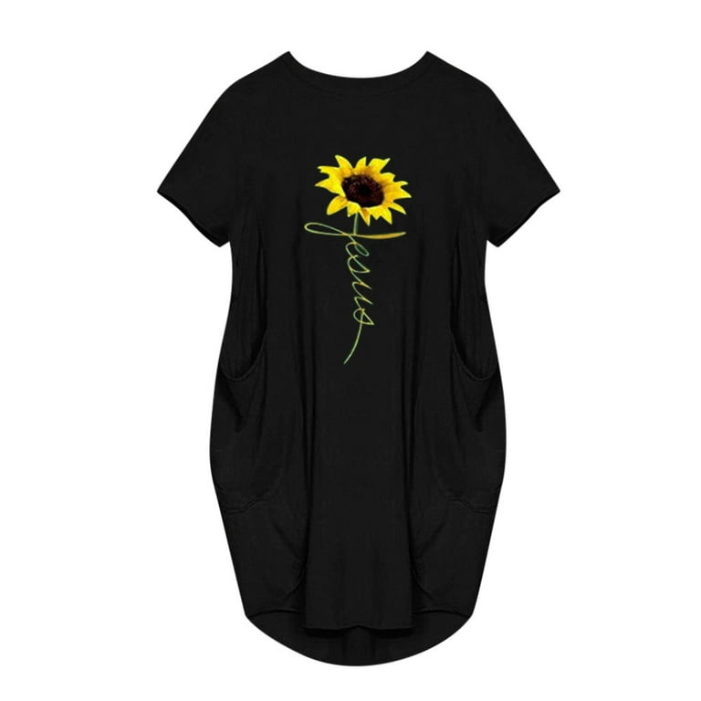 HSMQHJWE Black Funeral Dress Sundress Casual Beach Jumper Womens
