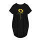 thumbnail image 4 of Gibobby Vestido de Verano para Mujer Bolsillo de manga para mujer Vestido de tamaño Baggy Jumper Pullover Short Mini Ladies Women's Dress(Negro,CH), 4 of 4
