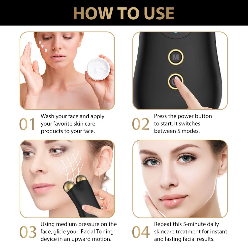 3-in-1 Facial Sculpting and Wellness Kit with Red Light, Gentle Energy Pulses, and Massage Attachments, A Rechargeable At-Home Spa System for a Toned Look