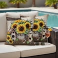 thumbnail image 4 of Farmhouse Sunflowers Outdoor Waterproof Pillow Covers, Western Star Country Bird Pine Cone Decorative Square Throw Pillowcase Sofa Cushion Sham for Patio/Couch/Chair, 18"x18" 2 Pack, 4 of 8