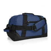 DALIX 14" Small Duffel Bag Gym Duffle Two Tone in Navy Blue with Shoulder Strap