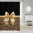 thumbnail image 2 of Manfei Cute Bowtie Shower Curtain 72Wx72L,Retro Cheetah Pattern Bathroom Curtain, 2 of 5
