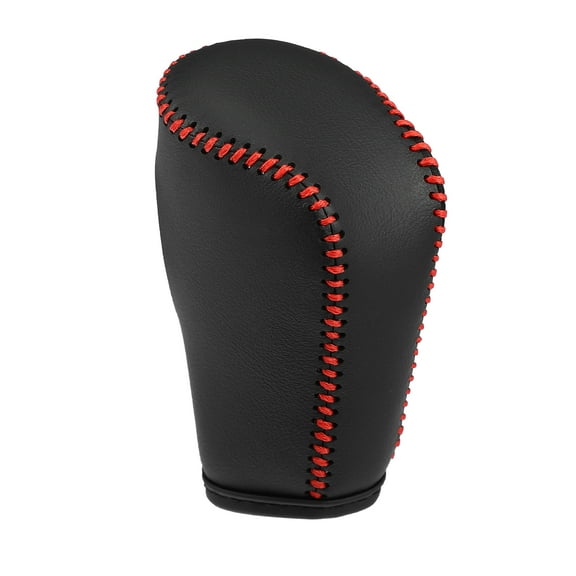 Gear Shifting Knob Cover Automatic Transmission Lever Trim for Mazda CX-30 2020-2021 Black Red Stitches
