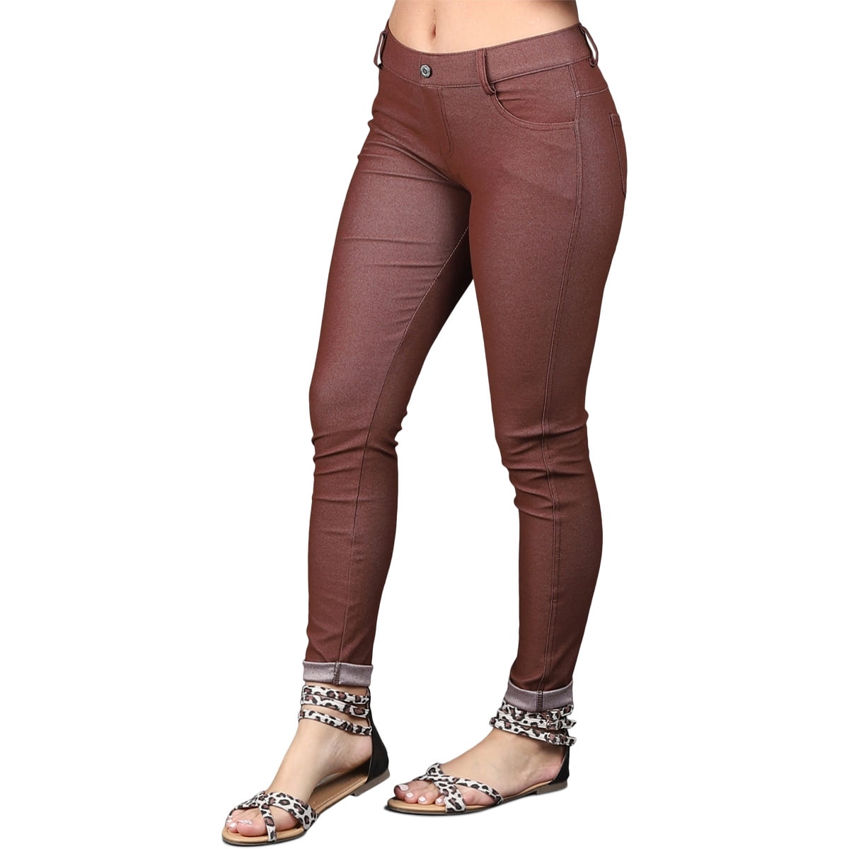 burgundy jeggings walmart