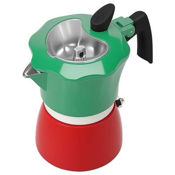 LINFANG Coffee Moka Pot with Anti Scald Handle and Safety Valve Aluminium Alloy Handmade Coffee Octagonal Pot Camping Accessory