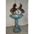 thumbnail image 2 of Nifao Three Horses Outdoor Fountain Statue on Tray Base, Bronze Garden Water Feature Sculpture – Garden Outdoor Decor Sculpture, 30"L x 30"W x 51"H, 2 of 10