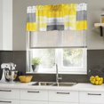 thumbnail image 4 of Oil Painted Yellow Grey Curtain Valances for Windows, Kitchen Valance Window Treatments Panel 2 Pack, Artwork Geometric Modern Abstract Rod Pocket Short Curtains for Bathroom Bedroom 42 x 18 Inch, 4 of 8