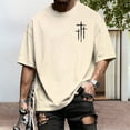 thumbnail image 6 of adaychics Christian Tee Shirts for Men Crew Neck Short Sleeve Tees Summer Casual Holiday Tops for Party Daily, 6 of 7