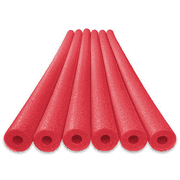Oodles of Noodles Deluxe Foam Pool Swim Noodles - 6 Pack Red