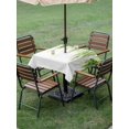 thumbnail image 4 of Outdoor Tablecloth with Umbrella Hole for Patio/Picnic/Party/Camping, Green Waterproof Table Cloth Square Cover Washable, Summer Botanical Leaves Watercolor (54"x 54"), 4 of 8
