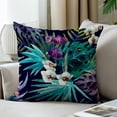 thumbnail image 3 of LALILO Throw Pillow Covers Orchid Watercolor Palm Jungle Black Cushion Cover 18" x 18", 2 Pack, 3 of 6