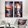 thumbnail image 1 of Designart "Luminous Crossing Coral Bridge III" Bridges Framed Wall Art Set Of 2 - Coral Architecture Frame Gallery Set For Office Decor, 1 of 6