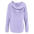 thumbnail image 4 of Wutalume Women's Casual Pocket Hoodie with Drawstring Pullover Sweatshirt Top, Fashionable and Comfortable for Everyday Wear,Light Purple 2XL, 4 of 6