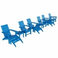 thumbnail image 3 of WestinTrends Ashore 12 Pieces Adirondack Chairs Set, All Weather Poly Lumber Adirondack Chairs with Ottoman and Side Table Patio Conversation Outdoor Furniture Set, Pacific Blue, 3 of 8