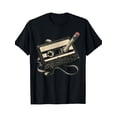 thumbnail image 1 of T-Shirt Rétro pour Hommes avec Cassette et Crayon Enroulé - Musique Vintage des Années 80, Coupe Régulière, Col Rond, pour Tenue Décontractée, Lavable en Machine, 1 of 5