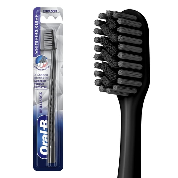 Oral-B Toothbrush Pro Whitening Brilliance, Extra Soft, Black, 1 Count