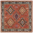 thumbnail image 6 of SAFAVIEH Heritage Vithya Geometric Wool Runner Rug, Rust/Navy, 2'3" x 8', 6 of 10