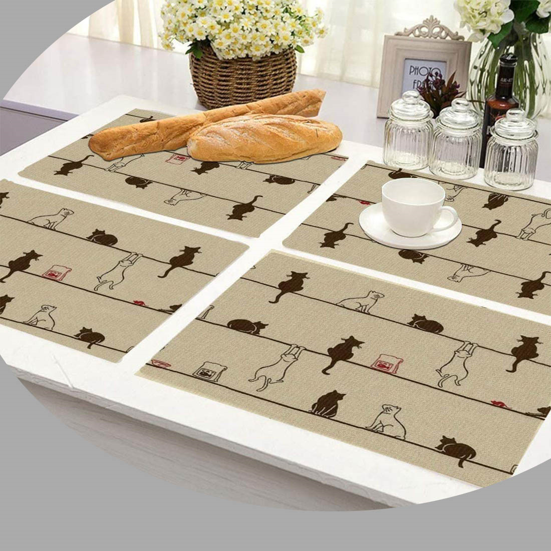 Funny Cat Placemats Set of 4