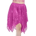 thumbnail image 2 of QATAINLAV Sequin Belly Dance Skirt Rave Costume Sparkly Hip Skirts Festival Performance Dance Midi Wrap Skirt Costume for Women Hot Pink, 2 of 4