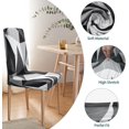 thumbnail image 4 of Dining Chair Covers Set of 6, Washable Soft Polyester Seat Protertors, Removable Stretch Parsons Chair Slipcover for Home, Hotel, Party, Geometry Black, 4 of 6