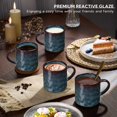 thumbnail image 3 of Vesteel Coffee Cups Set of 4, 14oz Ceramic Mugs Set with Handles, Porcelain Mug for Latte Tea Beer Hot Cocoa, Dishwasher & Microwave Safe, Blackish Green, 3 of 7