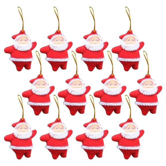 LHWEN Christmas Tree Decorations Santa Snowman Dolls Plush Hanging Figures Festive Party Decor 12pcs Soft Plastic Dangling Legs for Home Indoor Outdoor Shelves Tables Windowsills Gifts