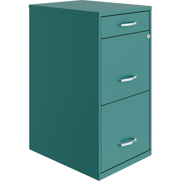 UrbanPro 3-Drawer Lockable Metal File Cabinet, Turquoise