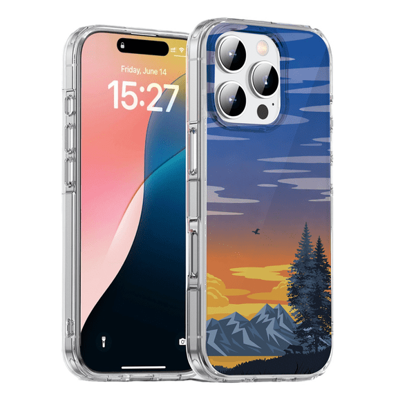 HZSY. Protective Gel Phone Case for iPhone 15 Pro Max - Printed Sunset