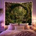 thumbnail image 2 of Forest Arch Over Quiet Stream And Rocks, Serene Fantasy Style for Nature Lovers, Forest Wall Art, Housewarming Gift Tapestry Wall Hanging for Bedroom and Meditation Room, 2 of 7