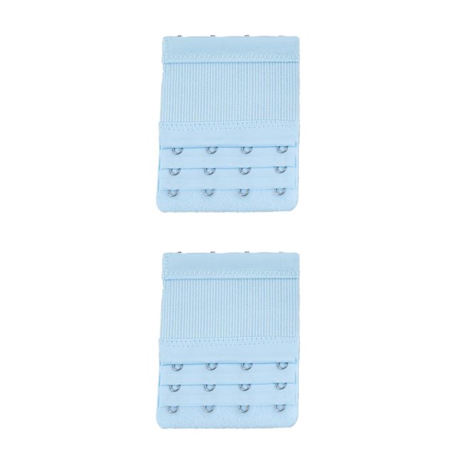 Thinsony Extension Strap Bra Extenders 3 Rows 4 Hooks Accessories Stretch Tight Replacement Gadgets Intimates Underwear light blue 2Set