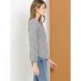 thumbnail image 4 of Blusa Floral Allegra K de Manga Larga Casual para Mujer Azul XL, 4 of 6