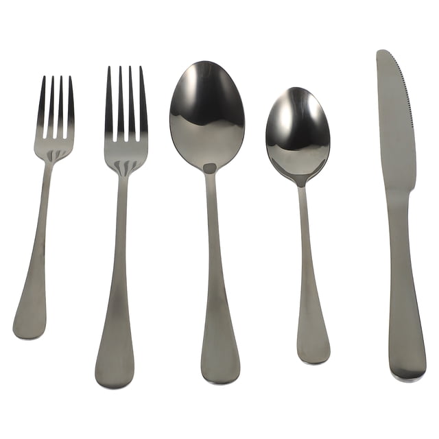 1 juego de tenedor y cuchara para carne, vajilla de acero inoxidable, tenedor y cortador, artículos esenciales de cocina