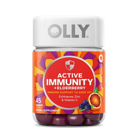 OLLY Immunity + Elderberry Gummies, Daytime Immunity Support Supplement, Orange, 45 Ct