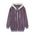 thumbnail image 4 of Autumn and Winter Loose Plush Zipper Jacket, Purple Xxxxl, 4 of 4