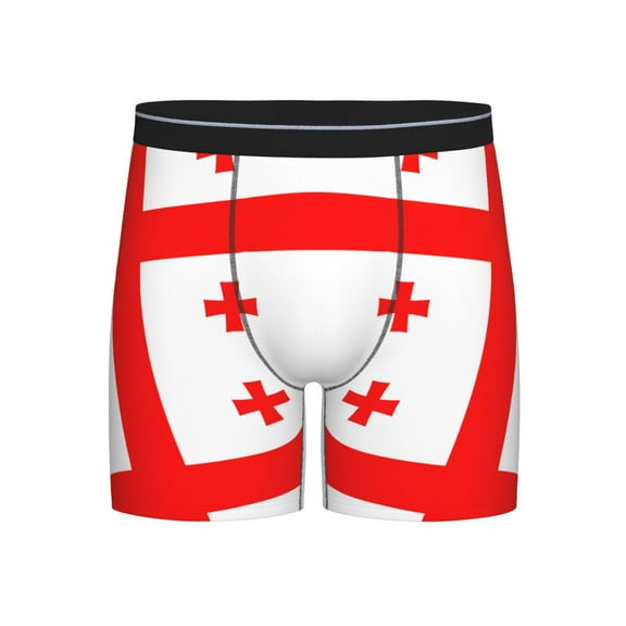 Men Georgian Flag Boxer Briefs Moisture Wicking Funny Boxer Shorts