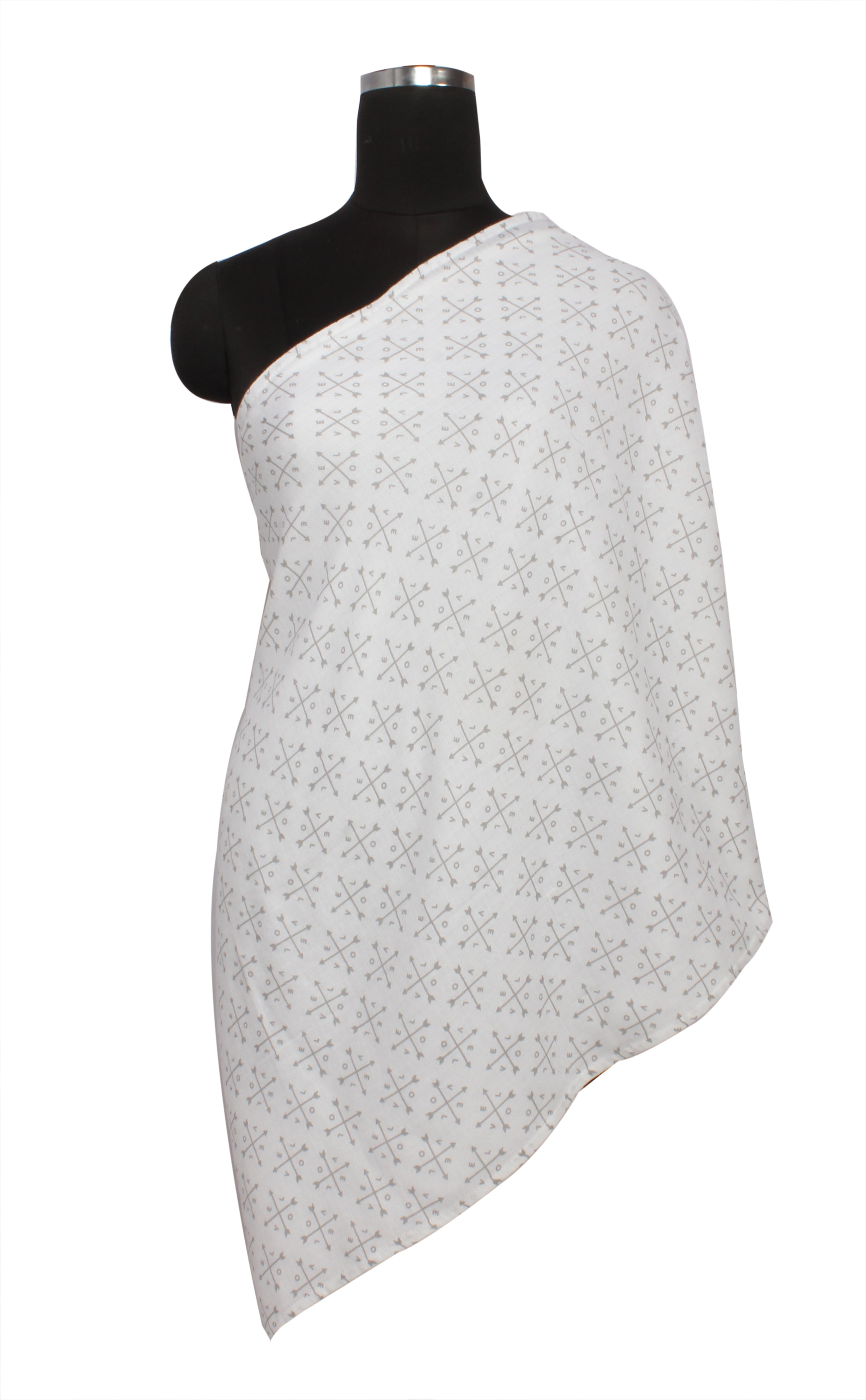 Bacati - Love Grey Muslin Nursing Scarf
