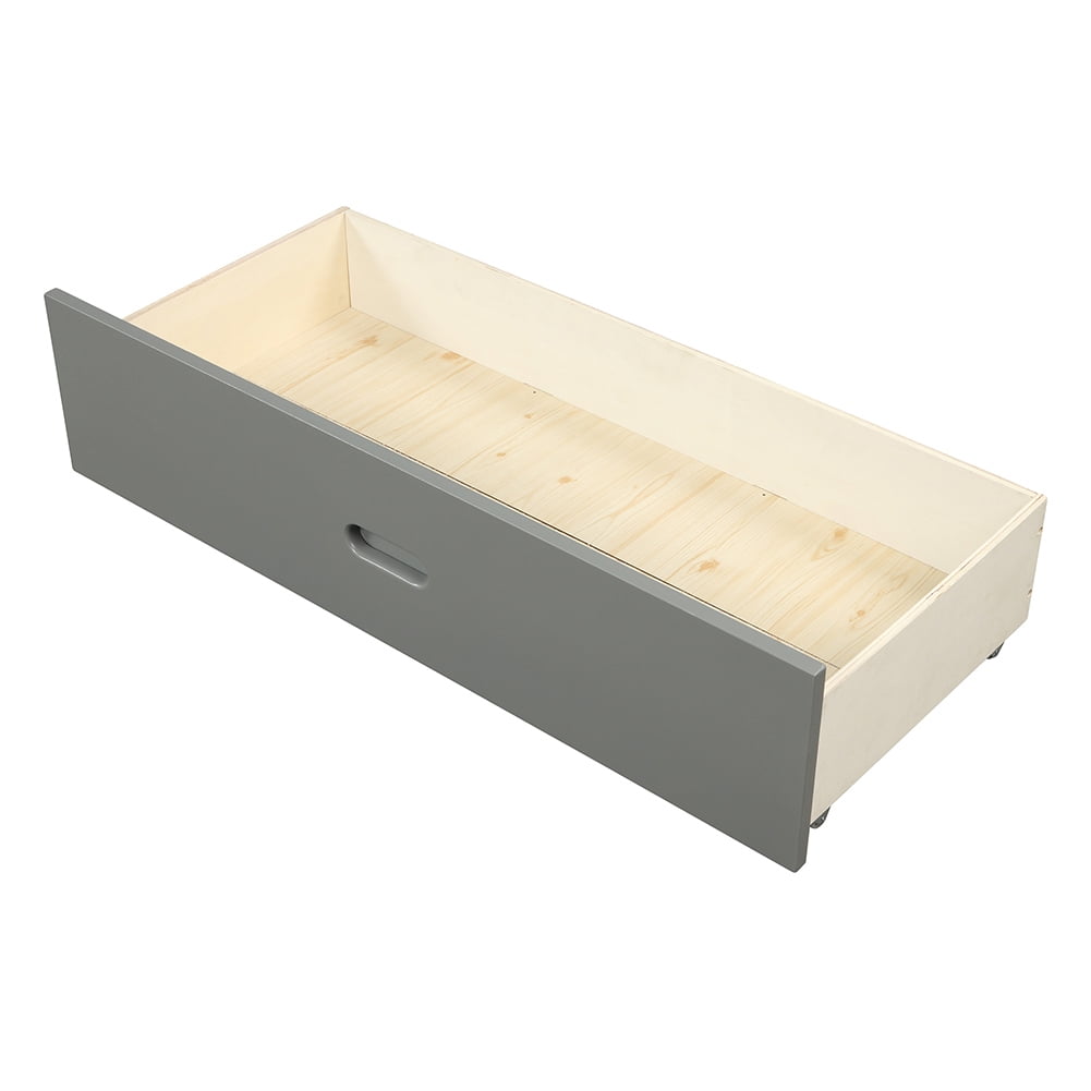 Resenkos Wood Platform Bed with 2 Drawers and Foot Board,Full,Gray Resenkos Wood Platform Bed with 2 Drawers and Foot Board,Full,Gray